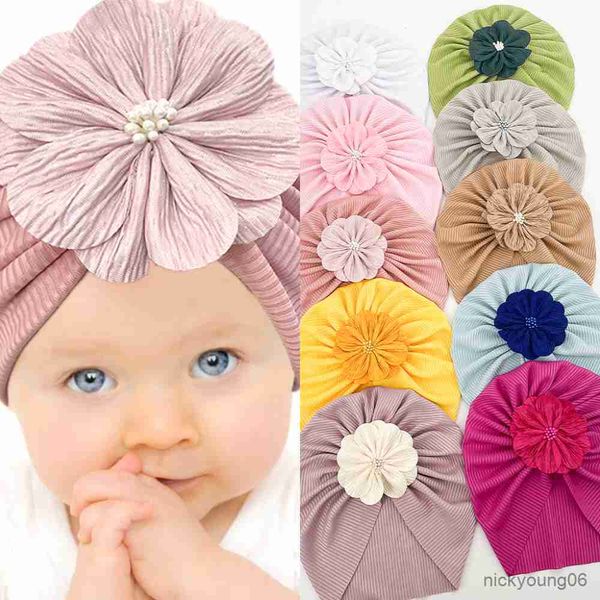 Accesorios para el cabello Primavera y verano Nuevo Color sólido Roscado Bebé Sombrero Niña Transpirable Diadema Turbante Niños Sombreros Gorras