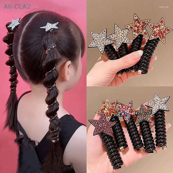 Accesorios para el cabello Star Beam Línea telefónica Scrunchie Accesorio de cinco puntas Banda de diamantes de imitación