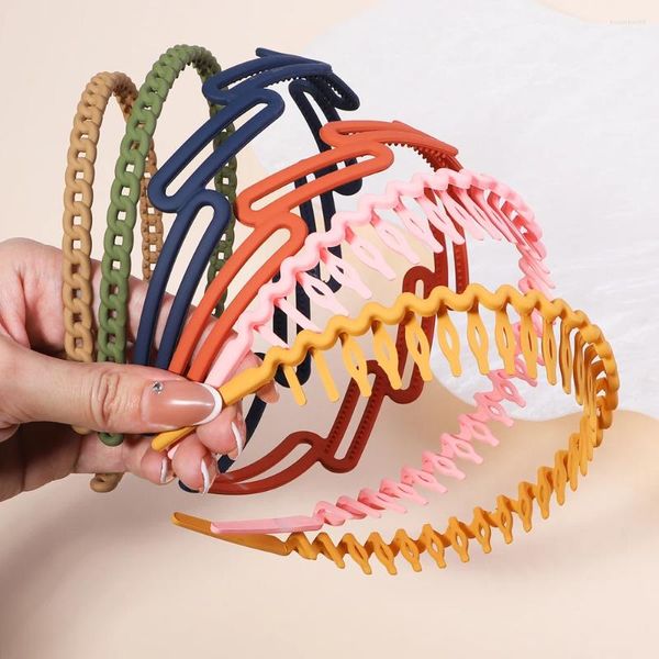 Accesorios para el cabello, estilos de venta de moda, diadema ondulada de resina que combina con todo, banda ondulada para mujer y niña