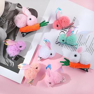 Accessoires pour cheveux Super pinces à carottes enfants en peluche douce en trois dimensions fille dessin animé épingle à cheveux cadeau