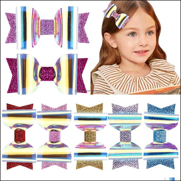 Accessoires De Cheveux Doux Bébé Filles Bowknot Clip Chapeaux Enfants Dessin Animé Colorf Pvc Laser Glitter Hirondelle Queue De Canard Bec Barre Mxhome Dhzmw