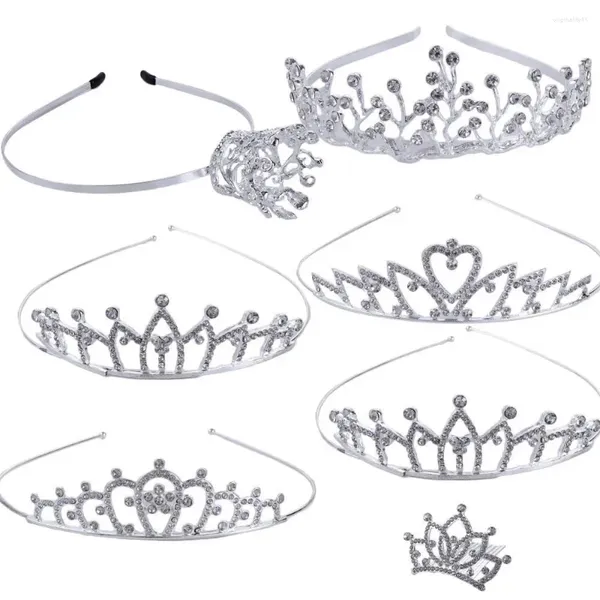 Accesorios para el cabello para dama de honor, adorno de corona, corazón de amor, flor, peine coreano, joyería de boda, Tiara de cristal para niños