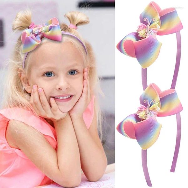 Accessoires pour cheveux Sweet Candy Butterfly Bandeaux Princesse Ruban Mignon Bandeau Filles Cerceaux Antidérapants Enfants À La Main Boutique Arc Bandeau