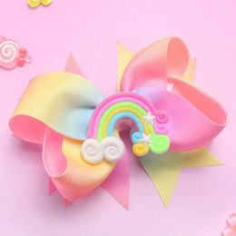 Accessoires de cheveux Sweet Cheer Bow Clip pour fille Lovely Grosgrain Ribbon Hairgripes Enfants délicats Bowknot épingles colorées couches