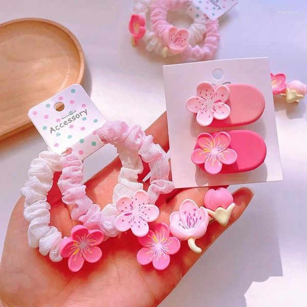 Accesorios para el cabello para niña, horquillas con flores rosas para niña, sombreros para niño, Clips para bebé, tocado para niña, bandas elásticas bonitas