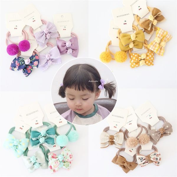 Accesorios para el cabello Diadema dulce Lazos para niñas Flor de goma elástica Bola pequeña Scrunchies Bebé Niños Lazos para el cabello 20220902 E3