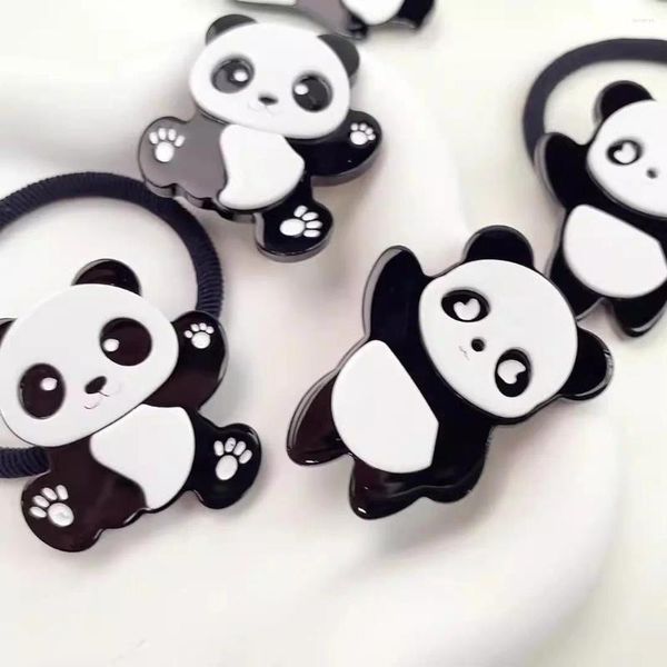 Accessoires pour cheveux Clip de dessin animé Panda doux pour enfants et filles avec frange en épingle à cheveux à l'acide acétique