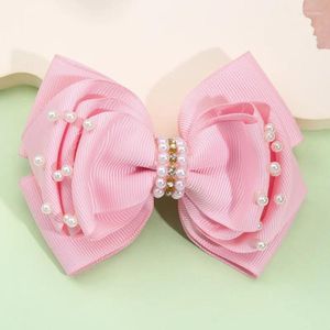 Haaraccessoires Zoete Parel Strik Clips Boutique Roze Strass Strik Haarspelden Meisjes Styling Tools Hoofddeksels Kinderen