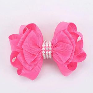 Accessoires pour cheveux, épingles à cheveux avec nœud papillon en ruban doux, pinces à nœud en perles pour filles, pinces à cheveux faites à la main, couvre-chef pour enfants