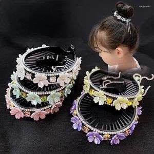 Accessoires de cheveux Sweet Zircon Flower Tassel Head Ponytail Backle Claw Clip 2024 Summer Kids Haripin For Children