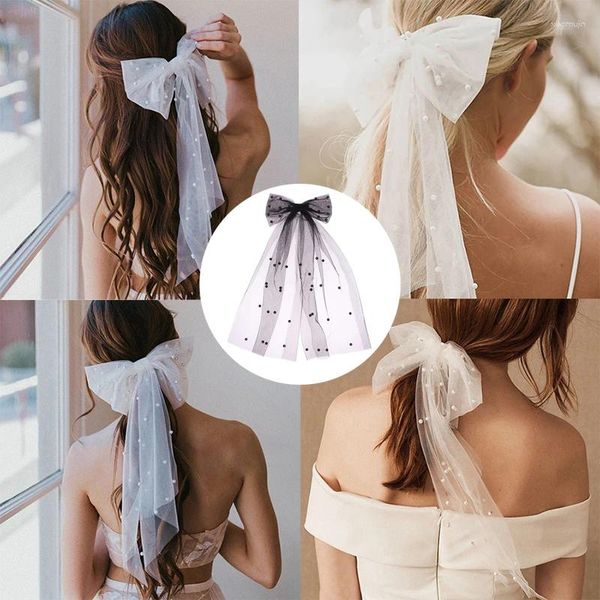 Accessoires de cheveux Temperrament Girl Clip Elegant Bridal Wedding Headress Imitation Pearl Bow Short Hairpin Back Head