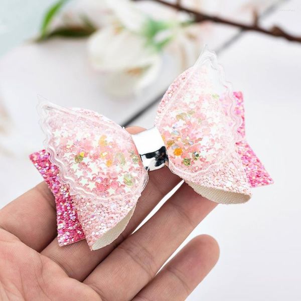 Accessoires pour cheveux Thumbelina Glitter Wings Princess Hairgrips Bows Avec Clip Dance Party Bow Girls