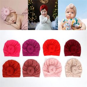 Haaraccessoires Toddler Kids Baby Hoofdband Knot Knot Knot Tulband Hoed Rekbare beanie Girl Hoofdkleding Accessoireshair