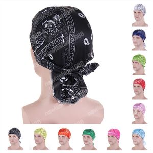 Accesorios para el cabello Unisex Paisley Print Durag Du-Rag Headwear Head Wrap Skull Cap Do Rag Bandana Beanie Hat Mujeres Hombres Pañuelo Ciclismo Pirate Caps