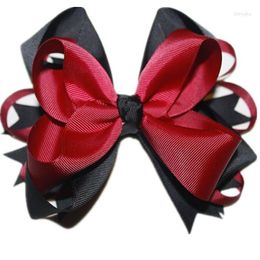 Haaraccessoires USD1.5/PC Grote gestapelde Boutique Hairgrips 6 cm Clips Maroon/Black Bows Grosgrain Lint Goede kwaliteit