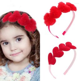 Hair Accessories Valentijnsdag Pargin Love Heart Bands For Baby Girls Solid Color Child Headbands Kids Headwear Fashion