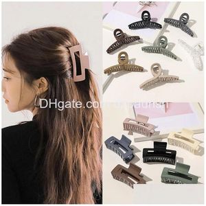 Accessoires de cheveux Clips Vintage pour femmes simples griffes Clip grandes filles géométriques Barrettes Hairgrips Drop livraison produits outils Dhkh7