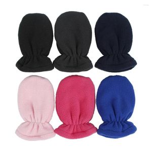Accessoires pour cheveux Warmom couleur bonbon tricoté bébé gants hiver tricot laine né mitaines velours épais enfants enfants garder le doigt au chaud pour