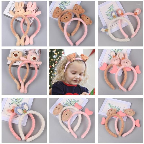 Accessoires pour cheveux Wash Face Holder Bandeaux Oreilles d'animaux Corail Doux Bandeaux Pour Filles ChildrenTurban Fashion