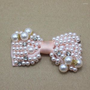 Accessoires pour cheveux, nœuds de perles de mariage faits à la main avec strass pour filles, bandeau de princesse, chaussures, robe, 240 pièces/lot