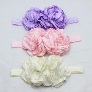 Accessoires pour cheveux, bandeau à fleurs en Satin pour mariage, avec nœud supérieur, cadeau de noël pour enfants, 240 pièces/lot