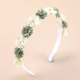 Haaraccessoires Witte Bloem Haarband Kinderen Trendy Parel Hoofdband Meisjes Krans Kroon Feest Hoofddeksels Boutique Hoofdhoepel