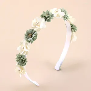 Accesorios para el cabello, diadema de flores blancas, diadema de perlas a la moda para niñas, corona, sombrerería de fiesta, aro para la cabeza de Boutique