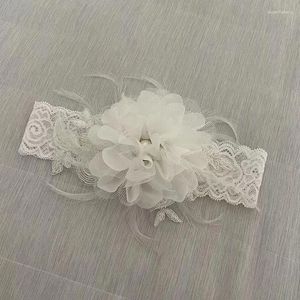 Accesorios para el cabello Diadema de bautizo para bautismo infantil de encaje blanco