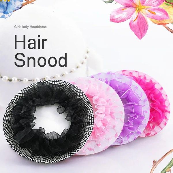 Accesorios para el cabello al por mayor niñas mujeres Crotchet Net bailarina negro Rosa Ballet danza patinaje Snoods redecilla cubierta de moño