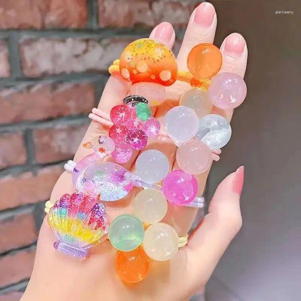 Los accesorios para el cabello venden al por mayor las cintas para el cabello de la cuerda de los scrunchies de la fruta linda de la muchacha del lazo de la goma de los niños coreanos