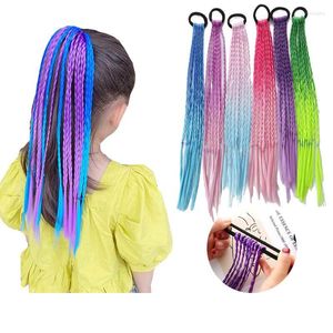 Haaraccessoires Wig Twist Braid Elastic Bands Girls Kleurrijke nep rubberen die paardenstaarthouder Ring Kinderen hoofddeksel