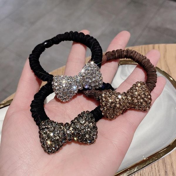 Accessoires pour cheveux pour femmes, corde en strass, nœud papillon, bandeaux pour queue de cheval