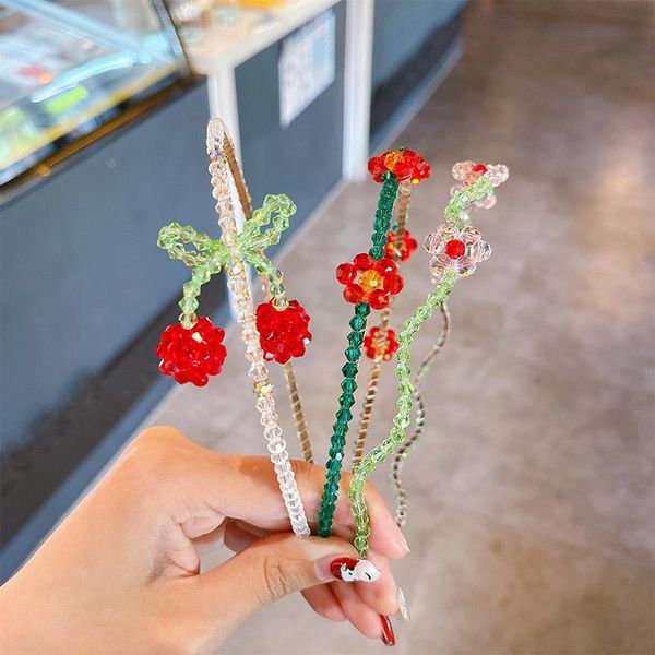 Accesorios para el cabello para mujeres y niñas, diademas bonitas y dulces con flores de cerezo, diademas de aro encantadoras para mujer, moda femenina