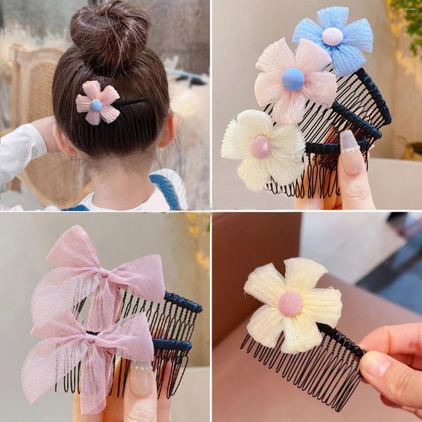 Accessoires de cheveux y2k enfants peignes clips cassés mode tendance fleur délicate alliage fille frappe épingle à cheveux douce belle clip