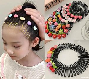 Accessoires pour cheveux Y2k, peigne coloré pour enfants, pince à bandeau cassé, coiffure mignonne, accessoire princesse pour filles