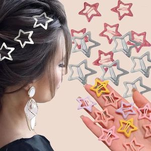 Accessoires pour cheveux Y2K Style Punk Clips 10 pièces/ensemble étoiles frange poignées pour filles enfants belle coiffure étoile à cinq branches Dec