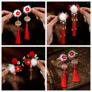 Haaraccessoires Jaar Rood Haarspeld Kostuum Hoofddeksels Hanfu Hoofdtooi Chinese stijl Clip Lantaarn Kwastje