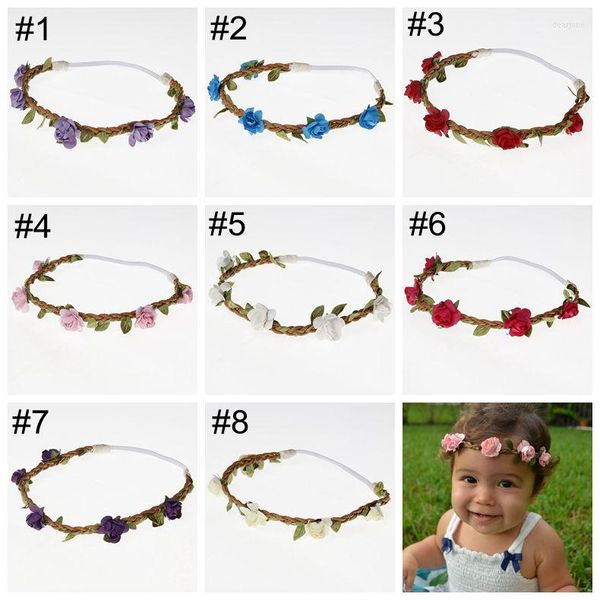 Accessoires pour cheveux Yundfly Fashion Toddler Baby Girls Flower Wreath Garland Elastic Kids Floral HairbandHair