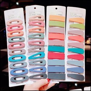 Hair Aessories Baby, Kids Maternity 10Pcs / Set 5Cm Matte Bb Clip Cute Horquillas Clips encantadores para niñas Barrettes Headwear Snap Drop Delivery