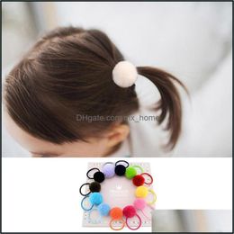 Accessoires de cheveux bébé, enfants maternité 12 pièces bébé filles fausse fourrure boule cravates corde anneau porte-queue de cheval livraison directe 2021 Skpmy