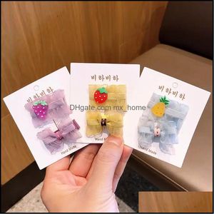 Cheveux Aessories Bébé, Enfants Maternité 2 Pcs/Lot Arc Clips Pins Filles Ensemble Enfants Porter Des Outils De Garniture Mignon Poignées Barrettes Drop Delivery 2021 Di6