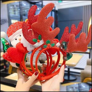 Haar Aessories Baby, Kinderen Moederschap Kerst Hoofdbanden Santa Tree Elk Antlers Hoofdband Rendier Ornamenten Decoraties Party Drop Levering