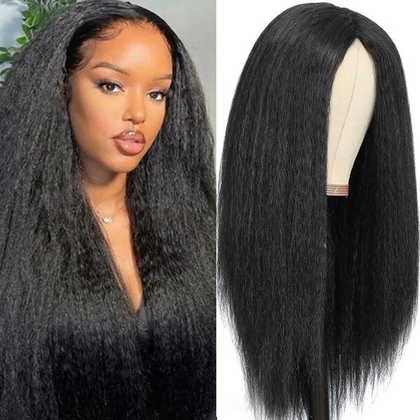 Banda para el cabello 250 Density Kinky Straight 13x6 HD Lace Frontal Transparente para Mujeres Brazilian Prepucked Yaki Human s 230214