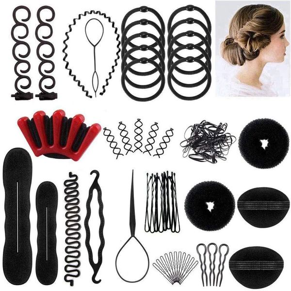 Bande de cheveux 53 pièces ensemble multi style femmes accessoires tresse style épingles à cheveux torsion mariée artefact filles outils 231113