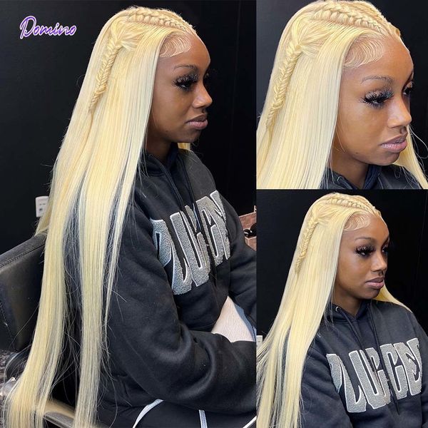 Banda para el cabello 613 Honey Blonde Human Lace Frontal para mujeres Straight Front Ombre Cosplay Color Remy Lolita Glueless 230214