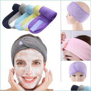 Haarband verstelbare brede haarband yoga spa bad douche make -up wassen gezicht cosmetische hoofdband voor vrouwen dames make -up accessoires drop dhcjf