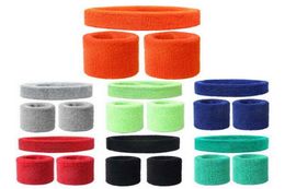 Haarband Basketba tennishanddoek Sweat Bands Set Sport polsbandjes Hoofdband voor mannen Dames Hoofd Pols Brace Support Protector6611068