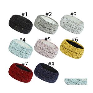 Bande De Cheveux Goutte Tricoté Bandeau Hiver Femmes Lady Warmer Crochet Turban Head Wrap En Peluche Oreillettes Élastique Headwrap Bandeaux Livraison Dhgrm