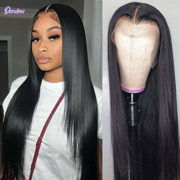 Banda para el cabello Lace Front Human s Straight 13x4 Frontal Transparente 30Inch Brazilian Clre For Women 230214