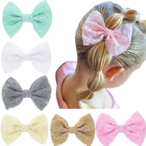 Cheveux Arcs Pinces Alligator Épingle À Cheveux Pour Bébé Filles Enfants Ruban Hairwear Barrettes Tulle Maille Pure Couleur Dentelle Bowknot Accessoires HC159